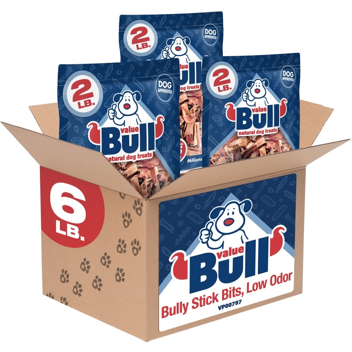 ValueBull Bully Stick Bits for Small Dogs, Natural Dog Chews, 6 Pounds - ValuePetSupplies