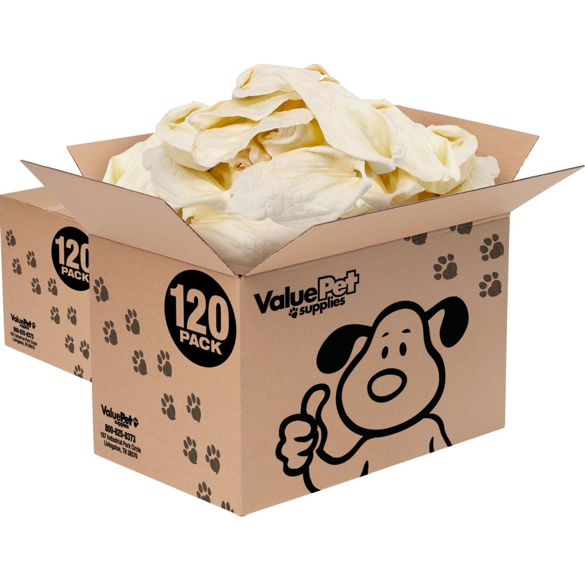ValueBull Premium Cow Ears, Large, 240 Count BULK PACK - ValuePetSupplies