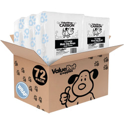 ValueWrap Male Wraps, Disposable Dog Diapers, Carbon, 1 - Tab Large, 72 Count - ValuePetSupplies