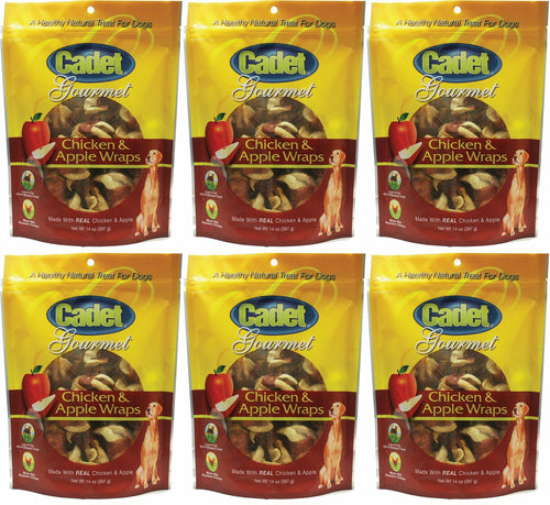 Cadet Chicken & Apple Wraps Dog Chews, Gourmet, 14 Ounce, 6 Pack
