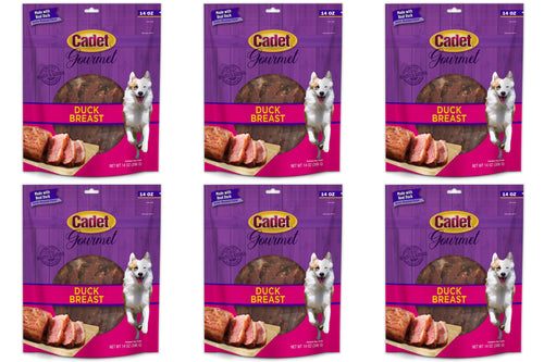 Cadet Gourmet Duck Breast Jerky Strip Dog Treats, 14 Ounce, 6 Pack