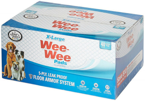 Four Paws Wee Wee Pads for Dogs, X-Large Pad 28x34 Inch, 40 Count, 4 Pack