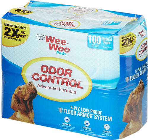 Four Paws Wee Wee Pads 22x23 Inch, Odor Control, 100 Count