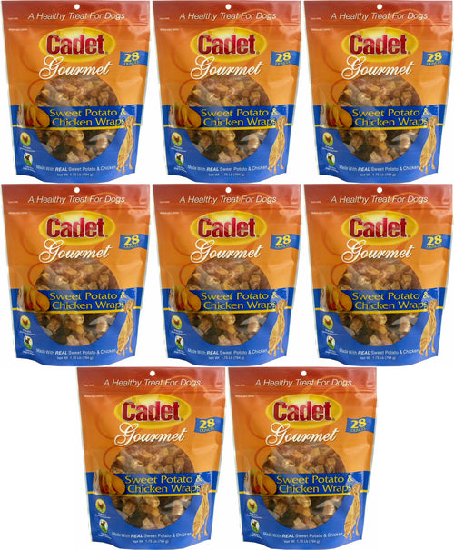 Cadet Sweet Potato & Chicken Wraps Dog Treats, Gourmet, 1.75 Pound, 8 Pack