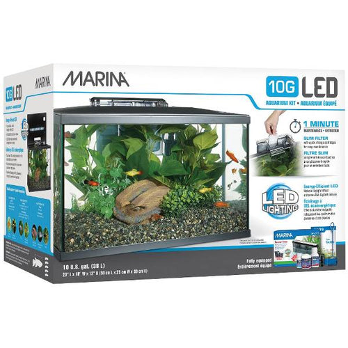 Marina LED Glass Aquarium Kit 10 Gallon, (OPEN BOX)
