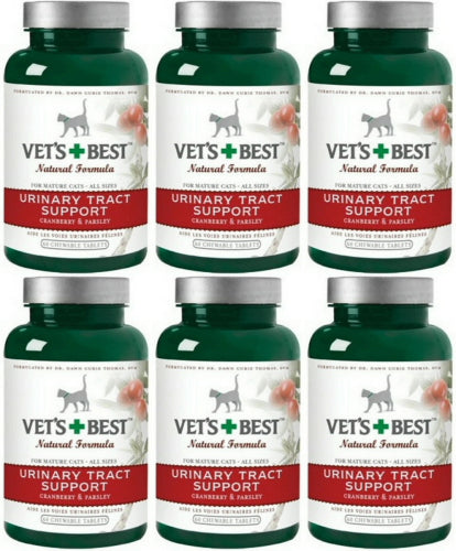 Vet's Best Urinary Tract Support Chewable Tablets for Cats, 60 Count, 6 Pack
