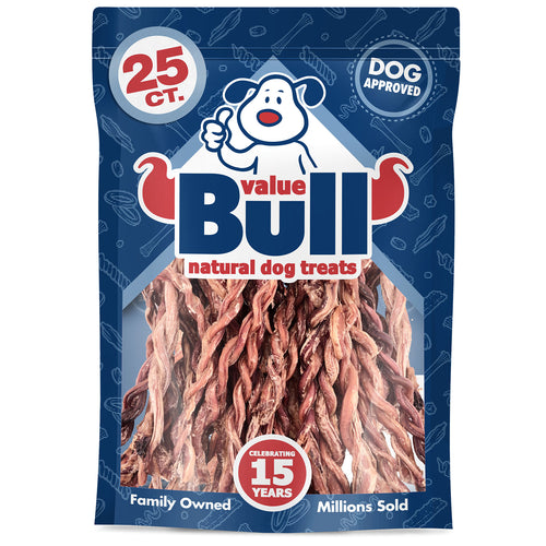 ValueBull USA Lamb Pizzle Twist Dog Chews, 6 Inch, 25 Count