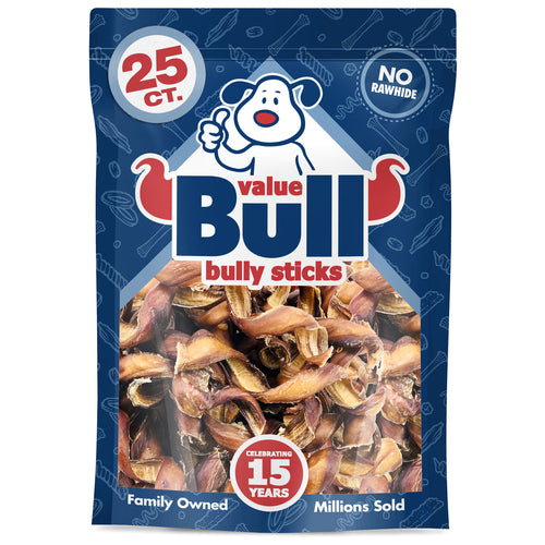 ValueBull Curly Bully Sticks, 4-6 Inch, 25 Count