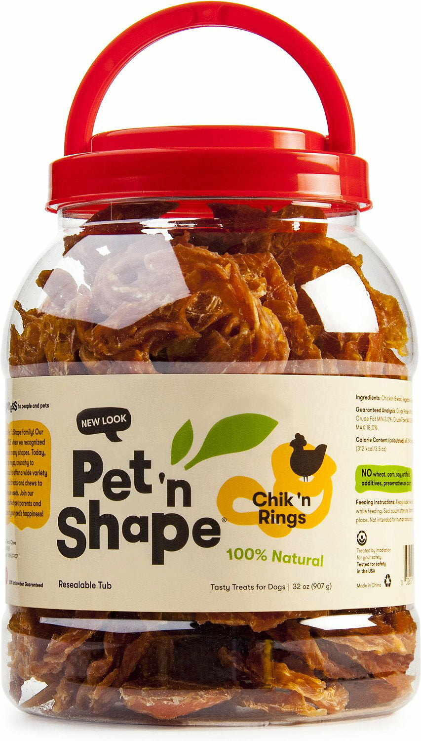 Pet 'n Shape Chik 'n Rings Dog Treats, Tub, 2 Pound, 2 Pack