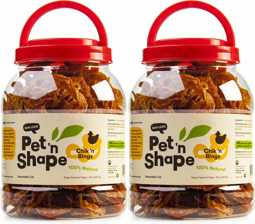 Pet 'n Shape Chik 'n Rings Dog Treats, Tub, 2 Pound, 2 Pack