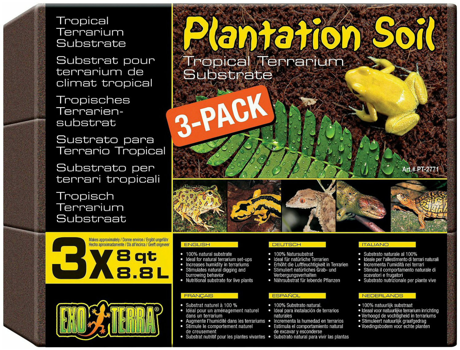 Exo Terra Plantation Soil, 8 Quart, 3 Count