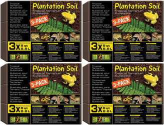 Exo Terra Plantation Soil, 8 Quart, 3 Count, 4 Pack