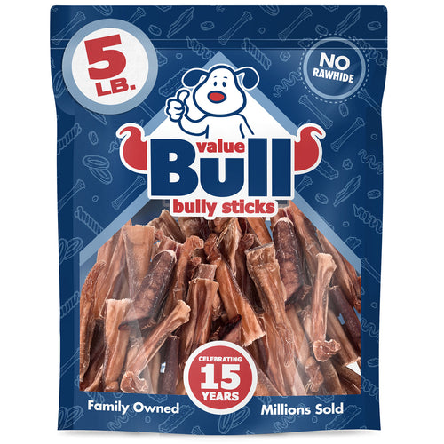 ValueBull Bully Stick Bits Dog Treats, 0-4 Inch, 5 Pounds