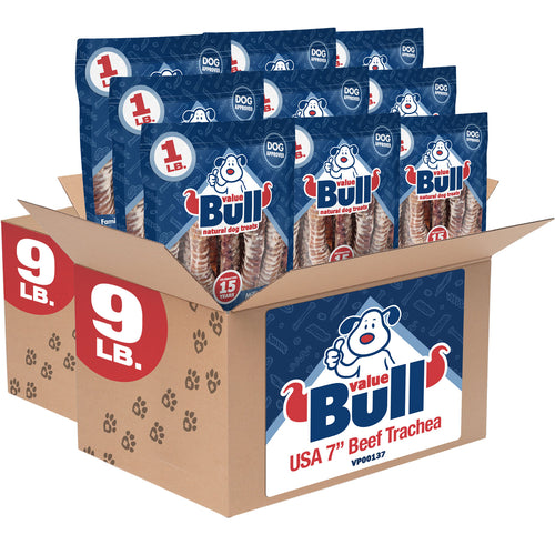 ValueBull USA Beef Trachea Tubes Dog Chews, 7 Inch, 18 Pounds