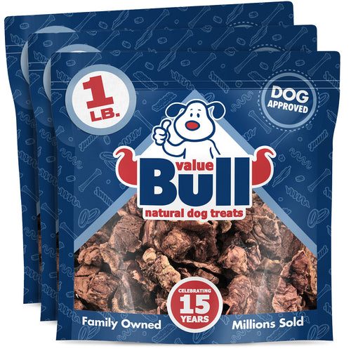 ValueBull USA Beef Lung Dog Chews, Roasted, 3 Pounds