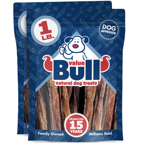 ValueBull USA Bully Sticks for Dogs, 6 Inch, Odor Free, 2 Pounds