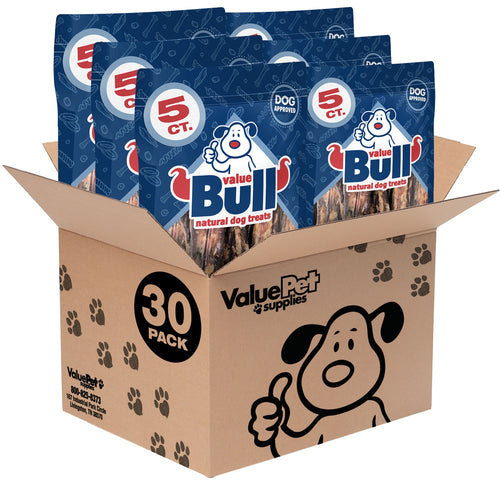 ValueBull USA Oxtail Dog Chews, 4-6 Inch, Hickory-Smoked, 30 Count