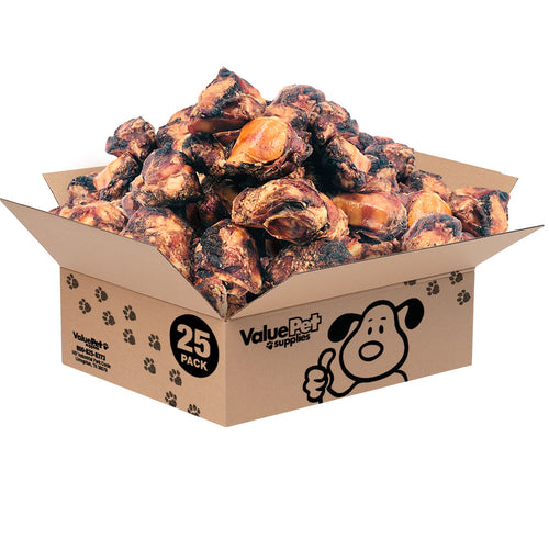 ValueBull USA Beef Knee Caps Dog Chews, Hickory-Smoked, 25 Count BULK PACK