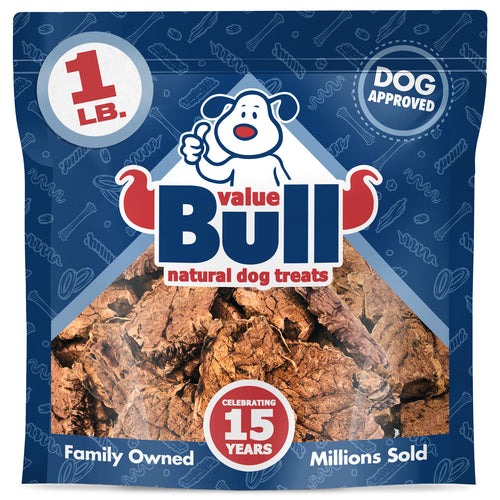 ValueBull USA Beef Lung Dog Chews, Sliced, 1 Pound