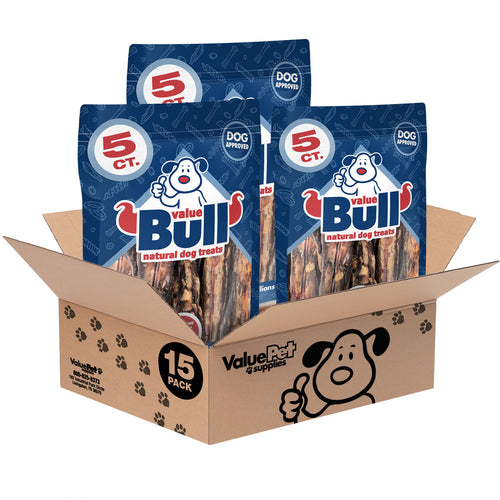 ValueBull USA Oxtail Dog Chews, 4-6 Inch, Hickory-Smoked, 15 Count