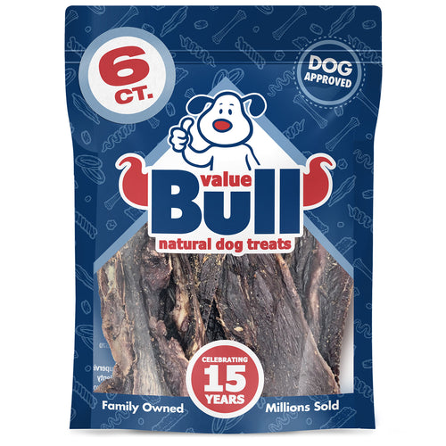 ValueBull USA Beef Jerky Dog Chews, 5 Inch, Hickory-Smoked, 72 Count