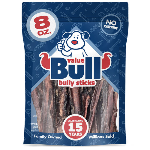 ValueBull USA Bully Sticks for Dogs, 6 Inch, Odor Free, 8 Ounce