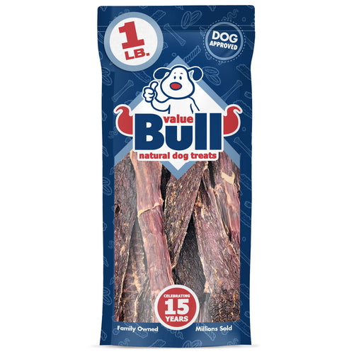 ValueBull USA Beef Jerky Dog Chews, 12 Inch, Hickory-Smoked, 6 Pounds