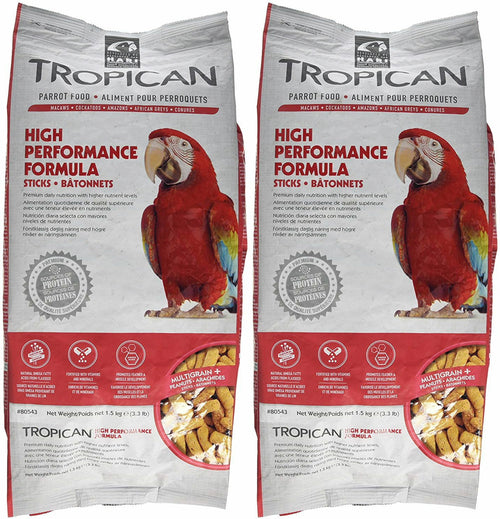 Tropican High Performance Formula Sticks Parrot Food, 3.3 Pound, 2 Pack