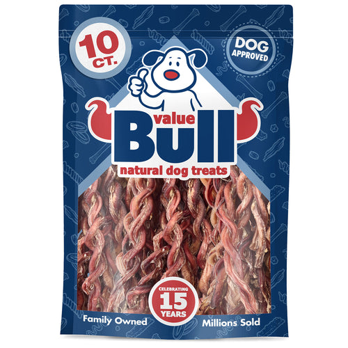 ValueBull USA Lamb Pizzle Twist Dog Chews, 8-11 Inch, 10 Count