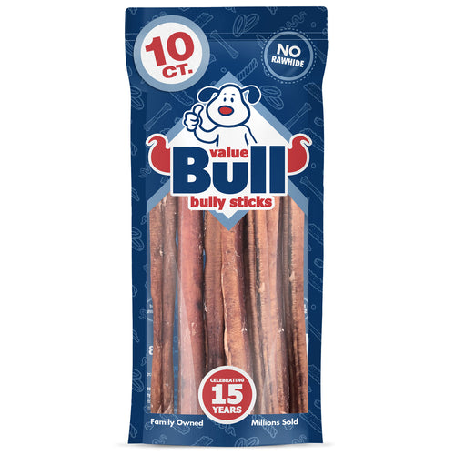 ValueBull Bully Sticks for Dogs, Jumbo 12 Inch, 10 Count
