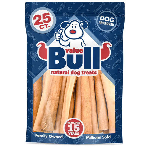 ValueBull Premium Cow Tails, Natural Dog Treats, Regular, 6 Inch, 100 Count