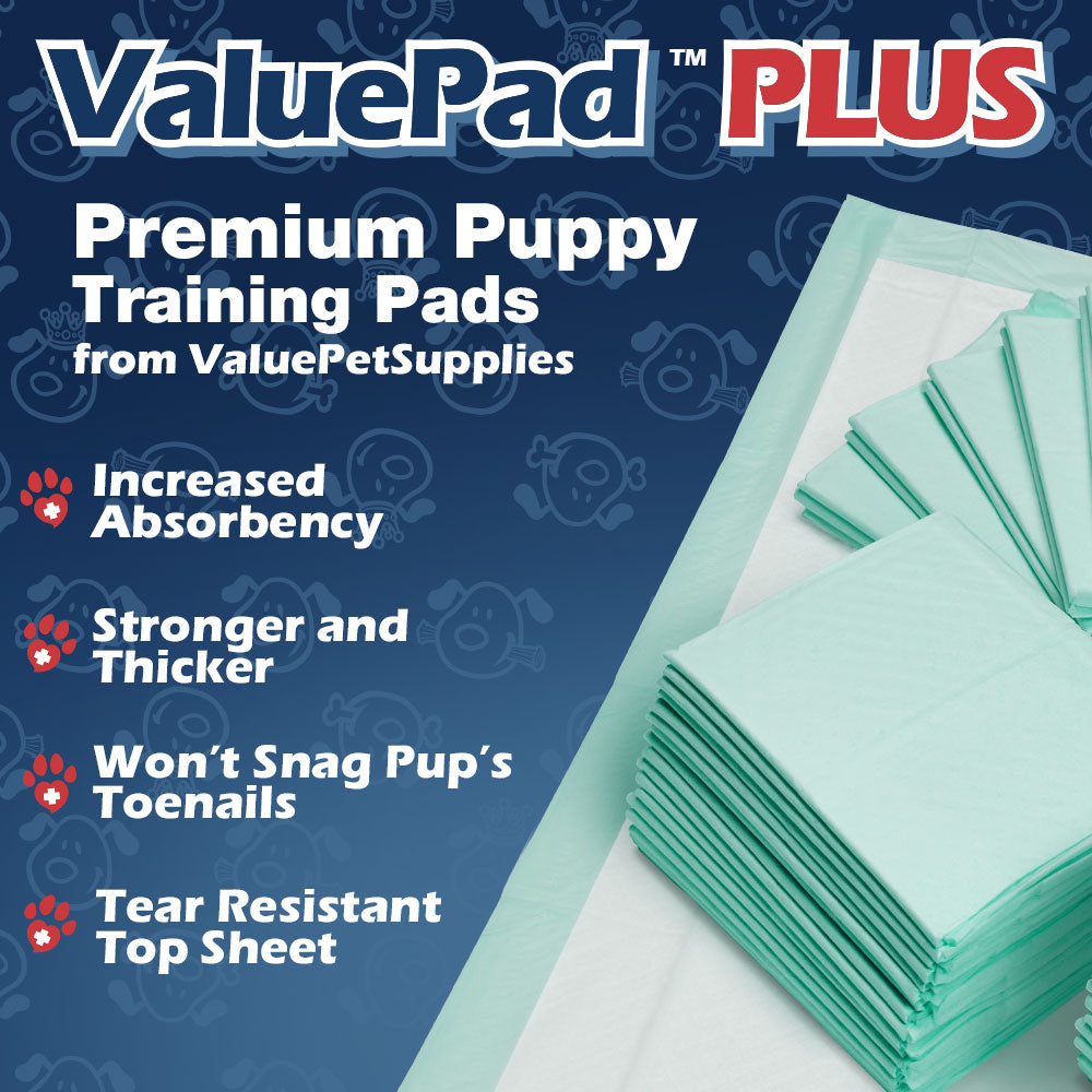 ValuePad Plus Puppy Pads, Medium 23x24 Inch, Premium, 50 Count
