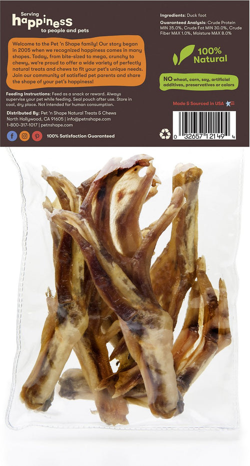 Pet 'n Shape All-Natural Duck Feet for Dogs, 5 Count