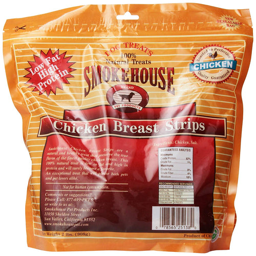 Smokehouse Chicken Breast Strips Dog Chews, 2 Pound, 6 Pack