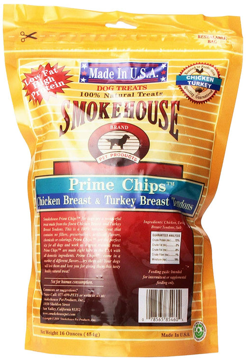 Smokehouse USA Chicken & Turkey Prime Chips Dog Treats, 16 Ounce, 10 Pack