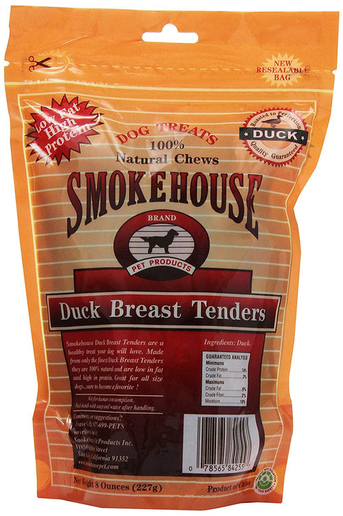 Smokehouse Duck Breast Tenders Dog Chews, 8 Ounce