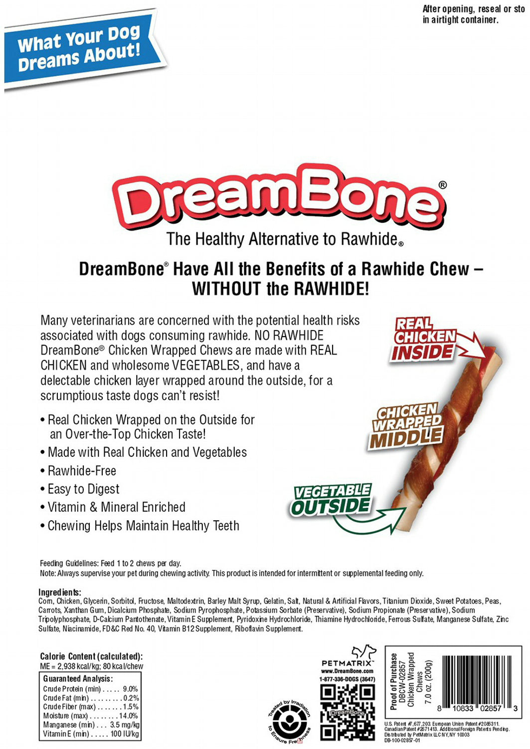 DreamBone Chicken Wrapped Sticks Dog Chews, Large, 8 Count