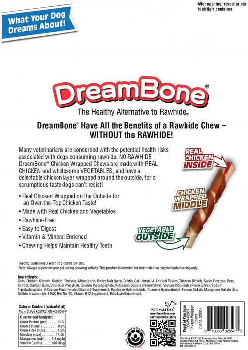 DreamBone Chicken Wrapped Sticks Dog Chews, Large, 8 Count