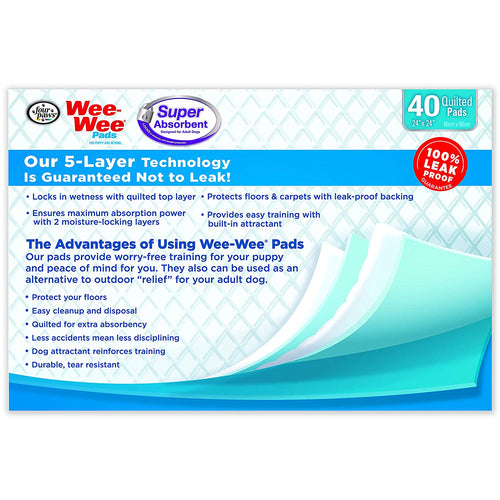 Four Paws Adult Wee Wee Pads, 24x24 Inch, 40 Count, 3 Pack