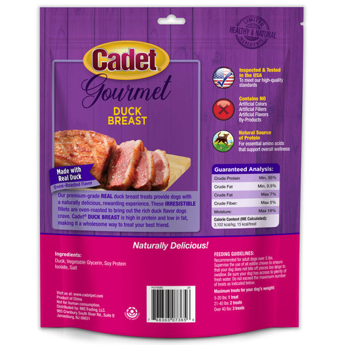 Cadet Gourmet Duck Breast Jerky Strip Dog Treats, 14 Ounce