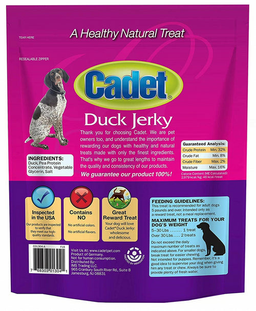Cadet Duck Breast Jerky Dog Treats, Gourmet, 14 Ounce, 12 Pack