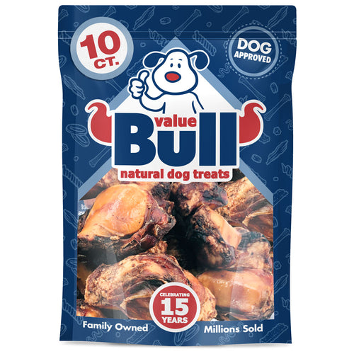 ValueBull USA Beef Knee Caps Dog Chews, Hickory-Smoked, 10 Count
