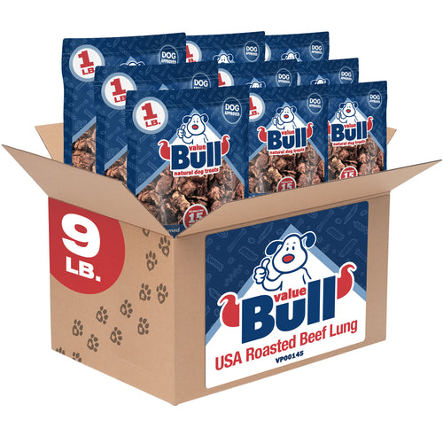 ValueBull USA Beef Lung Dog Chews, Roasted, 9 Pounds