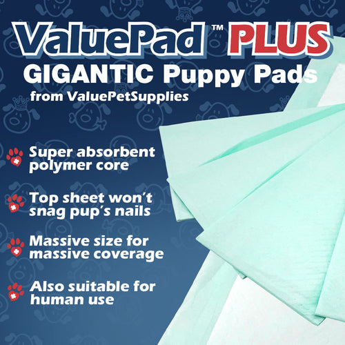 ValuePad Plus Puppy Pads, XXL Gigantic 28x44 Inch, 200 Count BULK PACK
