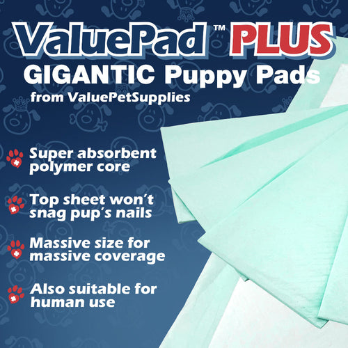 ValuePad Plus Puppy Pads, XXL Gigantic 28x44 Inch, 100 Count