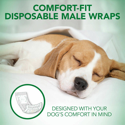 Vet's Best Male Wraps for Dogs, Comfort-Fit Disposable, Small, 12 Count, 12 Pack