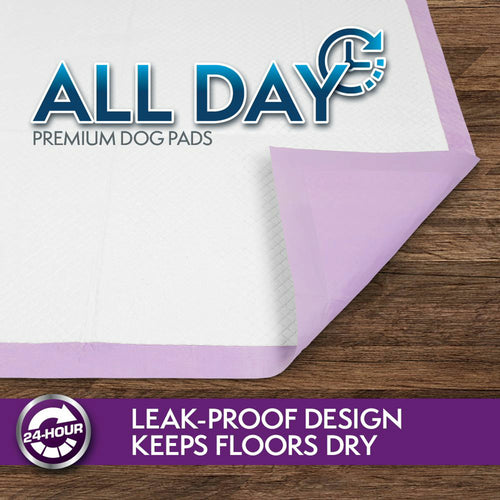 Simple Solution Training Pads for Dogs, All Day Premium, Lavender, 23x24 Inch, 50 Count, 2 Pack