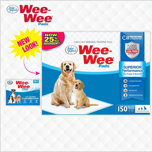 Four Paws Wee Wee Pads for Dogs, 22x23 Inch, 150 Count, 2 Pack