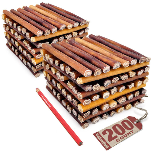 ValueBull Bully Sticks for Dogs, Medium 6 Inch, 200 Count