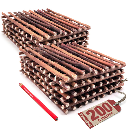 ValueBull Bully Sticks for Small Dogs, Thin 12 Inch, 200 Count